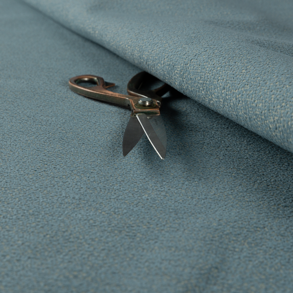 Manekpore Soft Plain Chenille Water Repellent Light Blue Upholstery Fabric CTR-1608 - Made To Measure Curtains