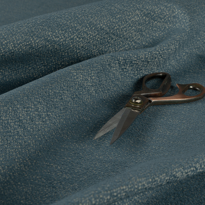 Manekpore Soft Plain Chenille Water Repellent Teal Blue Upholstery Fabric CTR-1609 - Roman Blinds