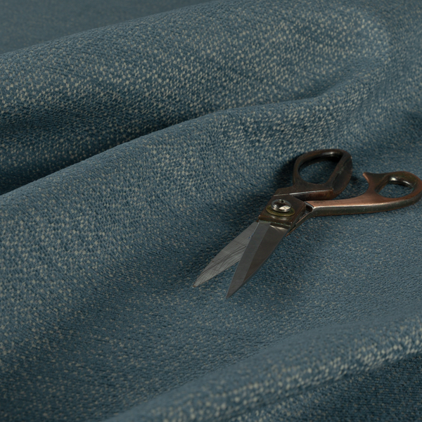 Manekpore Soft Plain Chenille Water Repellent Teal Blue Upholstery Fabric CTR-1609 - Made To Measure Curtains