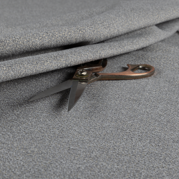 Manekpore Soft Plain Chenille Water Repellent Silver Upholstery Fabric CTR-1611 - Roman Blinds