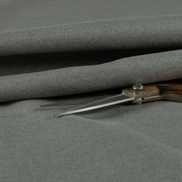 Spirit Plain Chenille Water Repellent Grey Upholstery Fabric CTR-1622 - Made To Measure Curtains