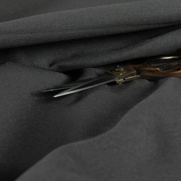 Spirit Plain Chenille Water Repellent Black Upholstery Fabric CTR-1623 - Made To Measure Curtains