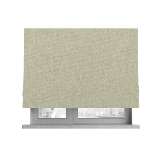 Jordan Soft Touch Chenille Plain Water Repellent Off White Upholstery Fabric CTR-1636 - Roman Blinds