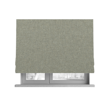 Jordan Soft Touch Chenille Plain Water Repellent Natural With Grey Upholstery Fabric CTR-1638 - Roman Blinds