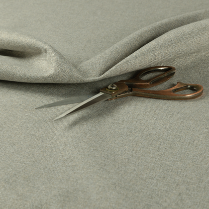 Jordan Soft Touch Chenille Plain Water Repellent Natural With Grey Upholstery Fabric CTR-1638