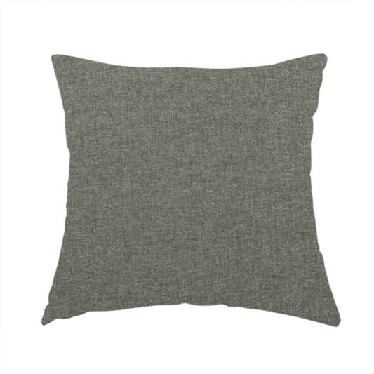 Jordan Soft Touch Chenille Plain Water Repellent Natural With Slate Grey Upholstery Fabric CTR-1639 - Handmade Cushions