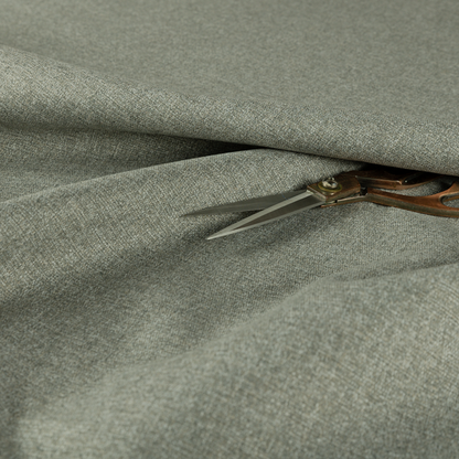 Jordan Soft Touch Chenille Plain Water Repellent Natural With Slate Grey Upholstery Fabric CTR-1639 - Roman Blinds