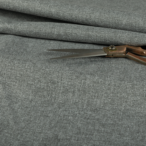 Jordan Soft Touch Chenille Plain Water Repellent Ash Grey Upholstery Fabric CTR-1643 - Roman Blinds