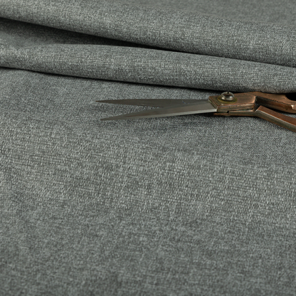 Jordan Soft Touch Chenille Plain Water Repellent Ash Grey Upholstery Fabric CTR-1643 - Made To Measure Curtains