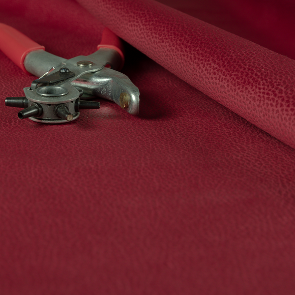 Calgary Soft Suede Red Colour Upholstery Fabric CTR-1679 - Roman Blinds