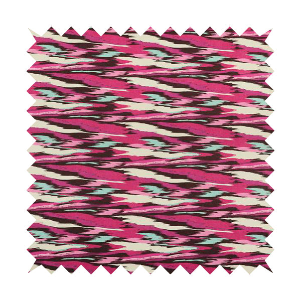 Freedom Printed Velvet Fabric Collection Geometric Abstract Pattern In Pink Colour Pattern Upholstery Fabric CTR-168 - Made To Measure Curtains