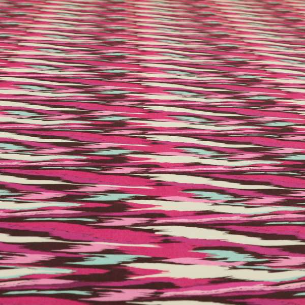 Freedom Printed Velvet Fabric Collection Geometric Abstract Pattern In Pink Colour Pattern Upholstery Fabric CTR-168 - Roman Blinds