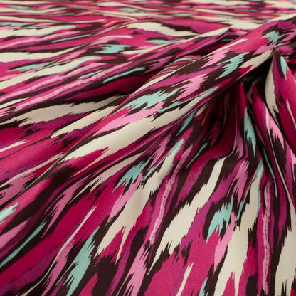 Freedom Printed Velvet Fabric Collection Geometric Abstract Pattern In Pink Colour Pattern Upholstery Fabric CTR-168