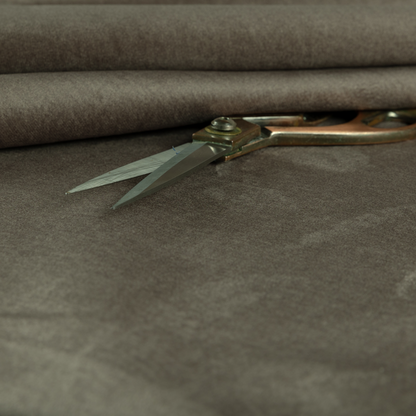 Wazah Plain Velvet Water Repellent Treated Material Brown Colour Upholstery Fabric CTR-1691 - Roman Blinds