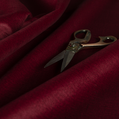 Wazah Plain Velvet Water Repellent Treated Material Red Colour Upholstery Fabric CTR-1693 - Made To Measure Curtains