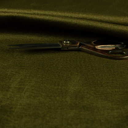 Wazah Plain Velvet Water Repellent Treated Material Green Colour Upholstery Fabric CTR-1696 - Made To Measure Curtains