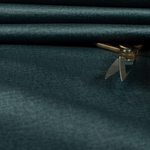 Wazah Plain Velvet Water Repellent Treated Material Mid Blue Colour Upholstery Fabric CTR-1699 - Made To Measure Curtains