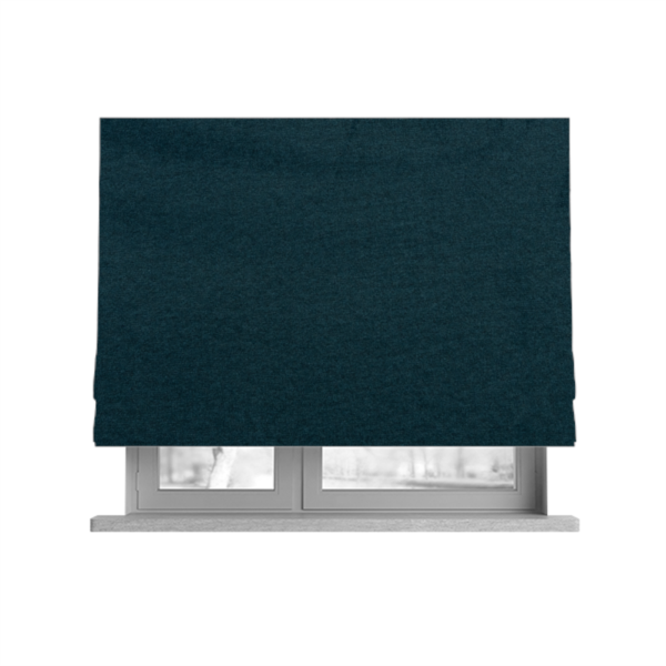 Wazah Plain Velvet Water Repellent Treated Material Denim Blue Colour Upholstery Fabric CTR-1700 - Roman Blinds