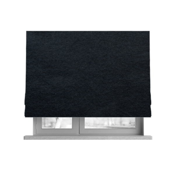 Wazah Plain Velvet Water Repellent Treated Material Navy Blue Colour Upholstery Fabric CTR-1701 - Roman Blinds