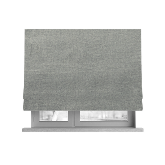 Wazah Plain Velvet Water Repellent Treated Material Silver Colour Upholstery Fabric CTR-1703 - Roman Blinds