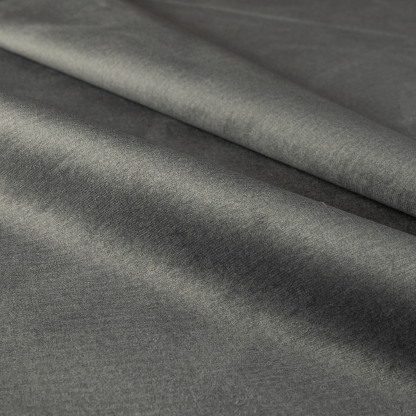 Wazah Plain Velvet Water Repellent Treated Material Dark Silver Colour Upholstery Fabric CTR-1704