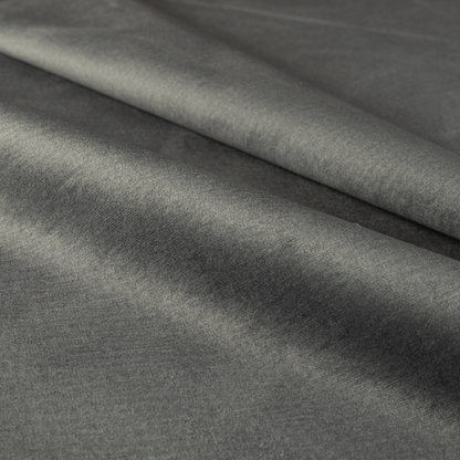 Wazah Plain Velvet Water Repellent Treated Material Dark Silver Colour Upholstery Fabric CTR-1704 - Made To Measure Curtains