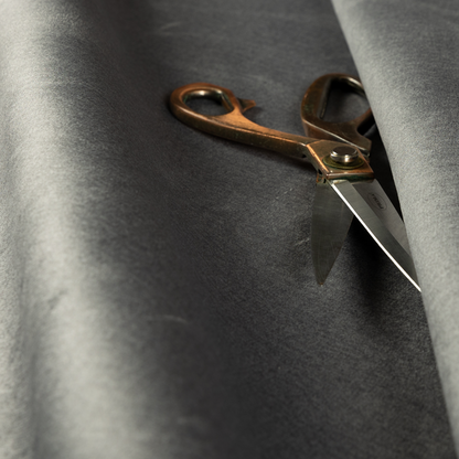 Wazah Plain Velvet Water Repellent Treated Material Dark Silver Colour Upholstery Fabric CTR-1704 - Roman Blinds