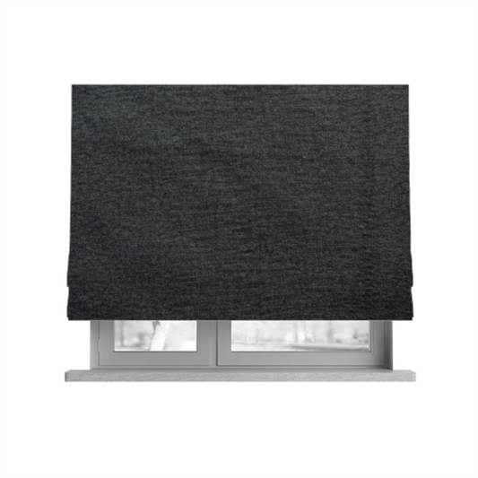 Wazah Plain Velvet Water Repellent Treated Material Charcoal Grey Colour Upholstery Fabric CTR-1705 - Roman Blinds