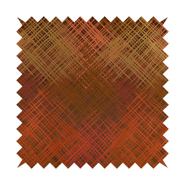 Milano Collection Bronze Orange Colours In Abstract Pattern Chenille Furnishing Fabric CTR-171 - Roman Blinds