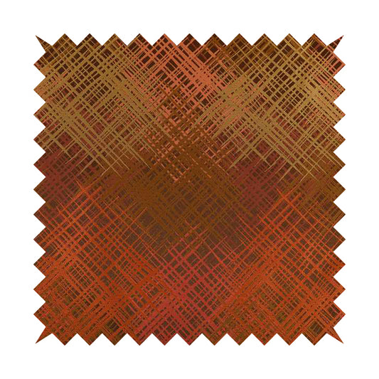 Milano Collection Bronze Orange Colours In Abstract Pattern Chenille Furnishing Fabric CTR-171