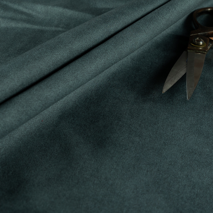 Petra Herringbone Velvet Water Repellent Teal Upholstery Fabric CTR-1713 - Made To Measure Curtains