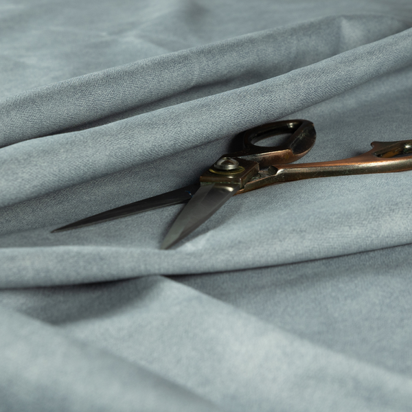 Petra Herringbone Velvet Water Repellent Blue Upholstery Fabric CTR-1715 - Made To Measure Curtains