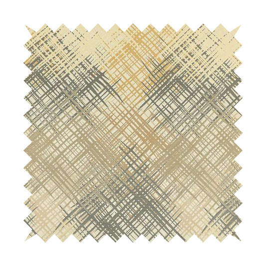 Milano Collection Grey Cream Colours In Abstract Pattern Chenille Furnishing Fabric CTR-172