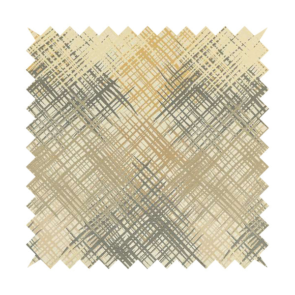 Milano Collection Grey Cream Colours In Abstract Pattern Chenille Furnishing Fabric CTR-172 - Made To Measure Curtains