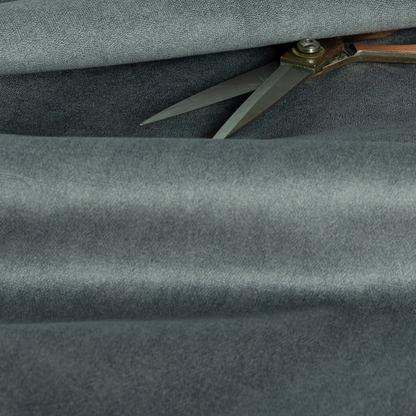 Petra Herringbone Velvet Water Repellent Silver Upholstery Fabric CTR-1728 - Made To Measure Curtains