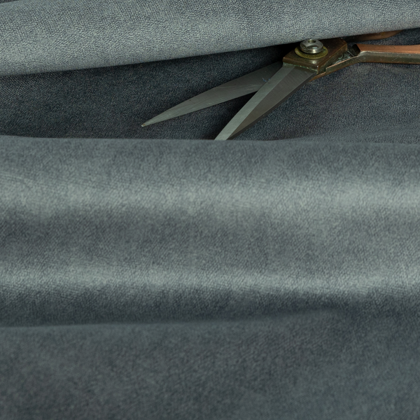 Petra Herringbone Velvet Water Repellent Silver Upholstery Fabric CTR-1728