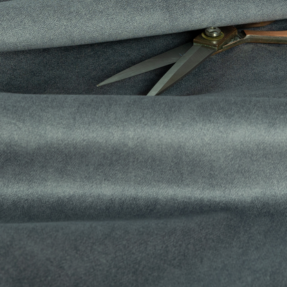 Petra Herringbone Velvet Water Repellent Silver Upholstery Fabric CTR-1728