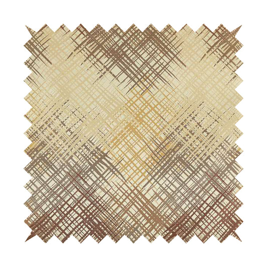 Milano Collection Cream Brown Colours In Abstract Pattern Chenille Furnishing Fabric CTR-173