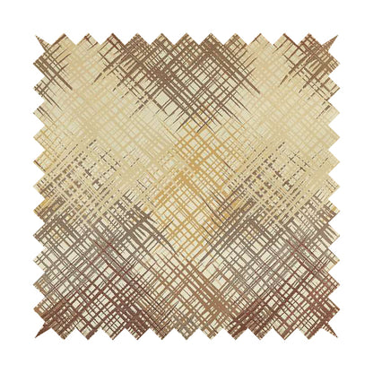 Milano Collection Cream Brown Colours In Abstract Pattern Chenille Furnishing Fabric CTR-173 - Made To Measure Curtains