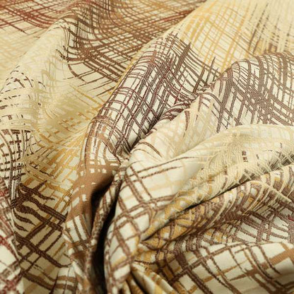 Milano Collection Cream Brown Colours In Abstract Pattern Chenille Furnishing Fabric CTR-173 - Handmade Cushions