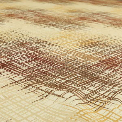 Milano Collection Cream Brown Colours In Abstract Pattern Chenille Furnishing Fabric CTR-173 - Made To Measure Curtains