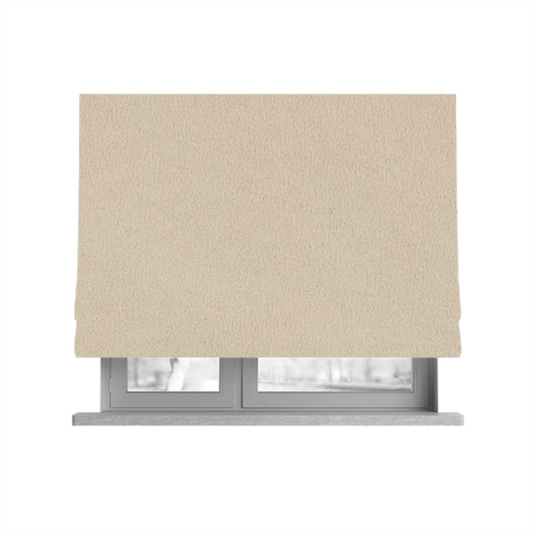 Peru Moleskin Plain Velvet Water Repellent Treated Material Beige Colour Upholstery Fabric CTR-1733 - Roman Blinds