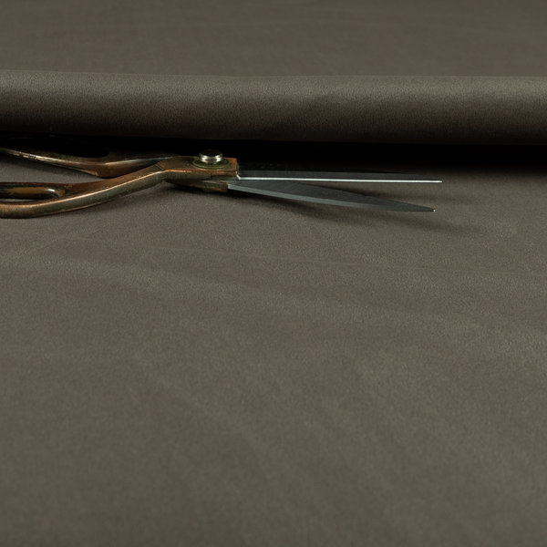 Peru Moleskin Plain Velvet Water Repellent Treated Material Brown Colour Upholstery Fabric CTR-1735 - Roman Blinds