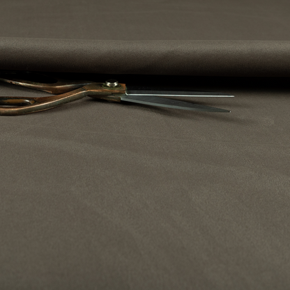 Peru Moleskin Plain Velvet Water Repellent Treated Material Brown Colour Upholstery Fabric CTR-1735 - Roman Blinds