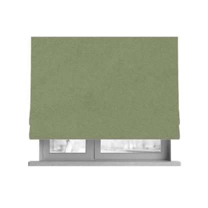 Peru Moleskin Plain Velvet Water Repellent Treated Material Nature Green Colour Upholstery Fabric CTR-1736 - Roman Blinds