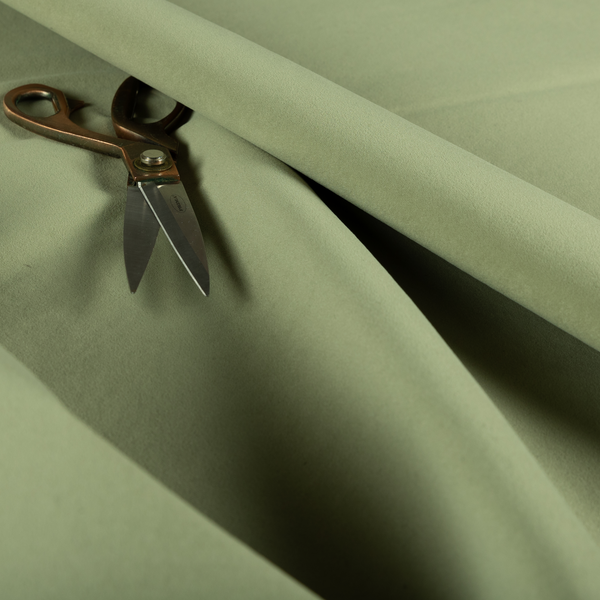 Peru Moleskin Plain Velvet Water Repellent Treated Material Nature Green Colour Upholstery Fabric CTR-1736 - Roman Blinds