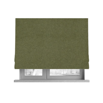 Peru Moleskin Plain Velvet Water Repellent Treated Material Green Colour Upholstery Fabric CTR-1737 - Roman Blinds