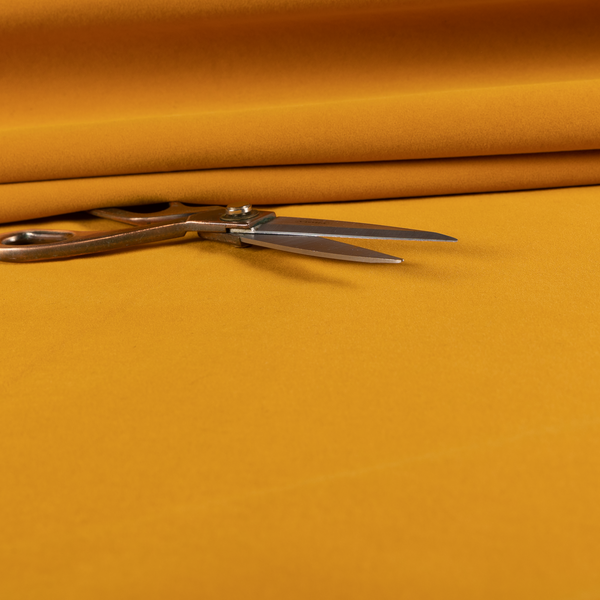 Peru Moleskin Plain Velvet Water Repellent Treated Material Golden Yellow Colour Upholstery Fabric CTR-1738 - Roman Blinds