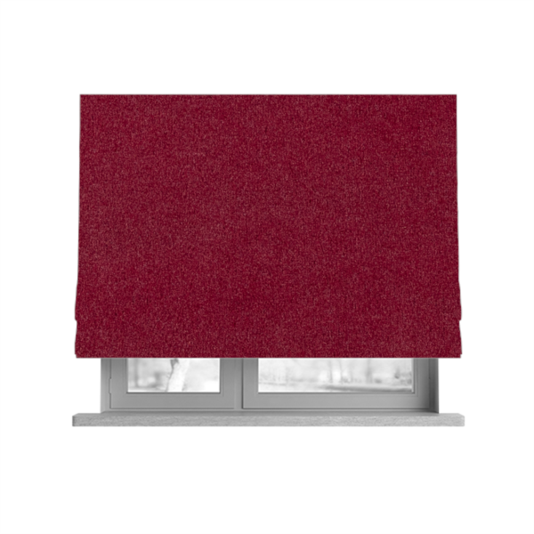 Peru Moleskin Plain Velvet Water Repellent Treated Material Ruby Red Colour Upholstery Fabric CTR-1739 - Roman Blinds