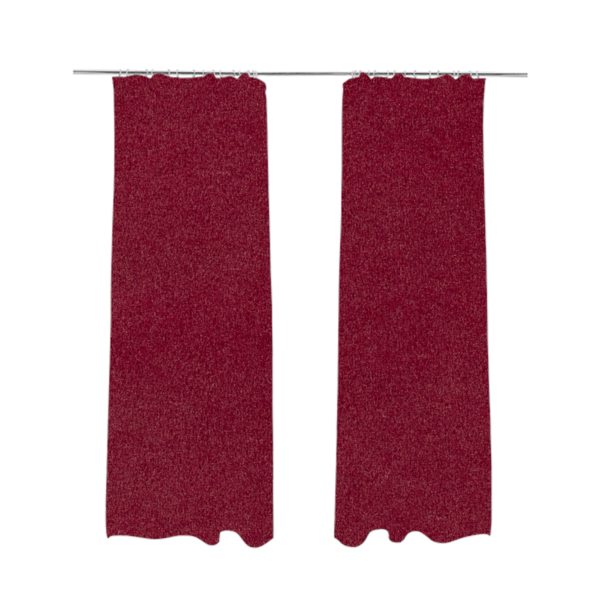 Peru Moleskin Plain Velvet Water Repellent Treated Material Ruby Red Colour Upholstery Fabric CTR-1739 - Made To Measure Curtains